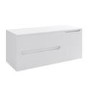 1200mm White Fluted Wall Hung Countertop Vanity Unit with Round Ceramic Basin - Melbourne