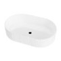 1200mm White Fluted Wall Hung Countertop Vanity Unit with Round Ceramic Basin - Melbourne