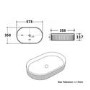 1200mm White Fluted Wall Hung Countertop Vanity Unit with Round Ceramic Basin - Melbourne