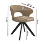 Set of 4 Beige Faux Leather Swivel Dining Chairs - Mila