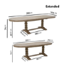 Farmhouse Extending Dining Table Set with 6 Sage Green Velvet Dining Chairs - Madeline