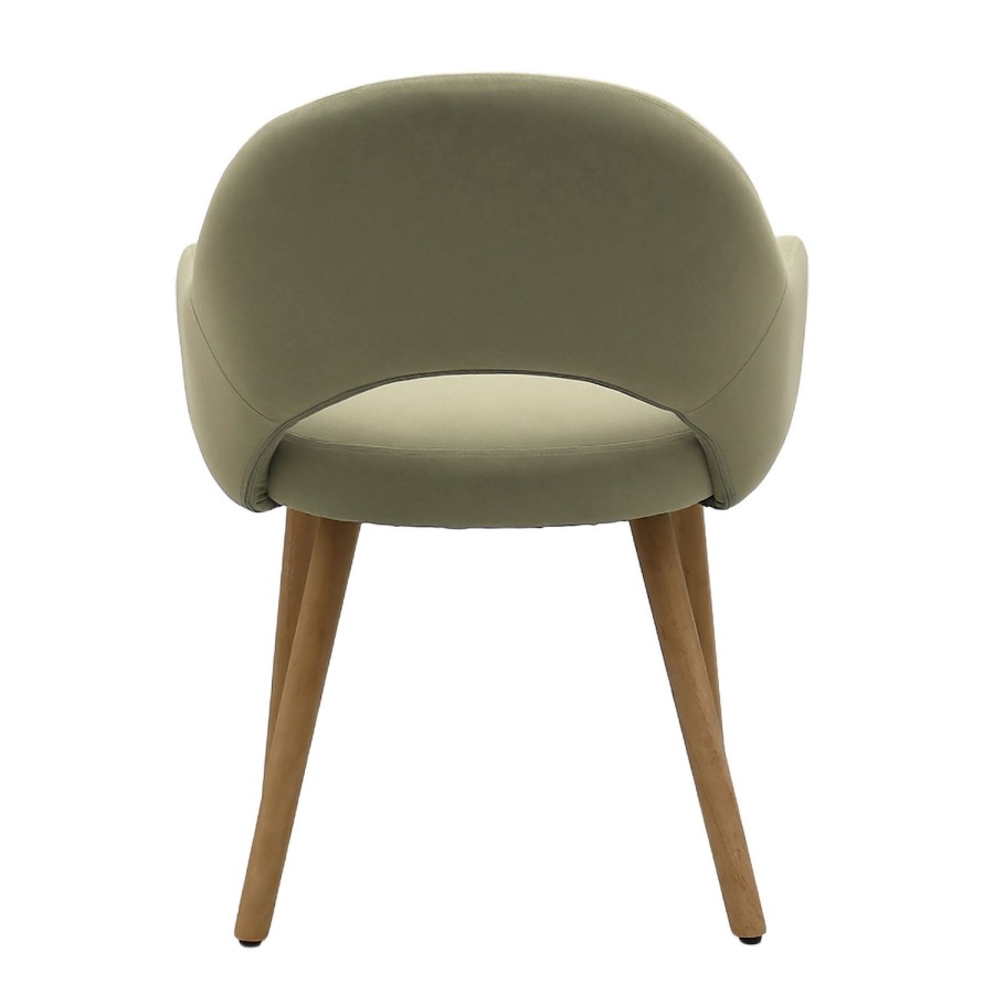 ONLY OPENED - Set of 2 Sage Green Velvet and Oak Dining Chairs - Colbie