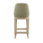 Set of 2 Sage Green Velvet Kitchen Stools with Solid Wood Legs - Madeline