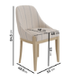Beige and Blue Striped Upholstered Dining Chair with Solid Wood Legs - Madeline