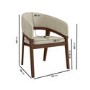 Small Walnut Drop Leaf Extendable Dining Table Set with 2 Upholstered Beige Chairs - Seats 2 - Nell