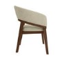 Small Walnut Drop Leaf Extendable Dining Table Set with 2 Upholstered Beige Chairs - Seats 2 - Nell