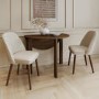 Set of 2 Beige Upholstered Dining Chairs - Claudia