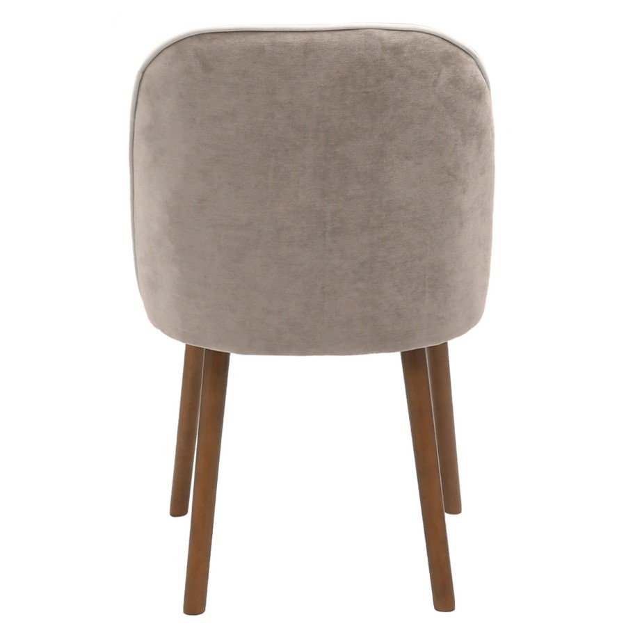 Set of 2 Beige Upholstered Dining Chairs - Claudia