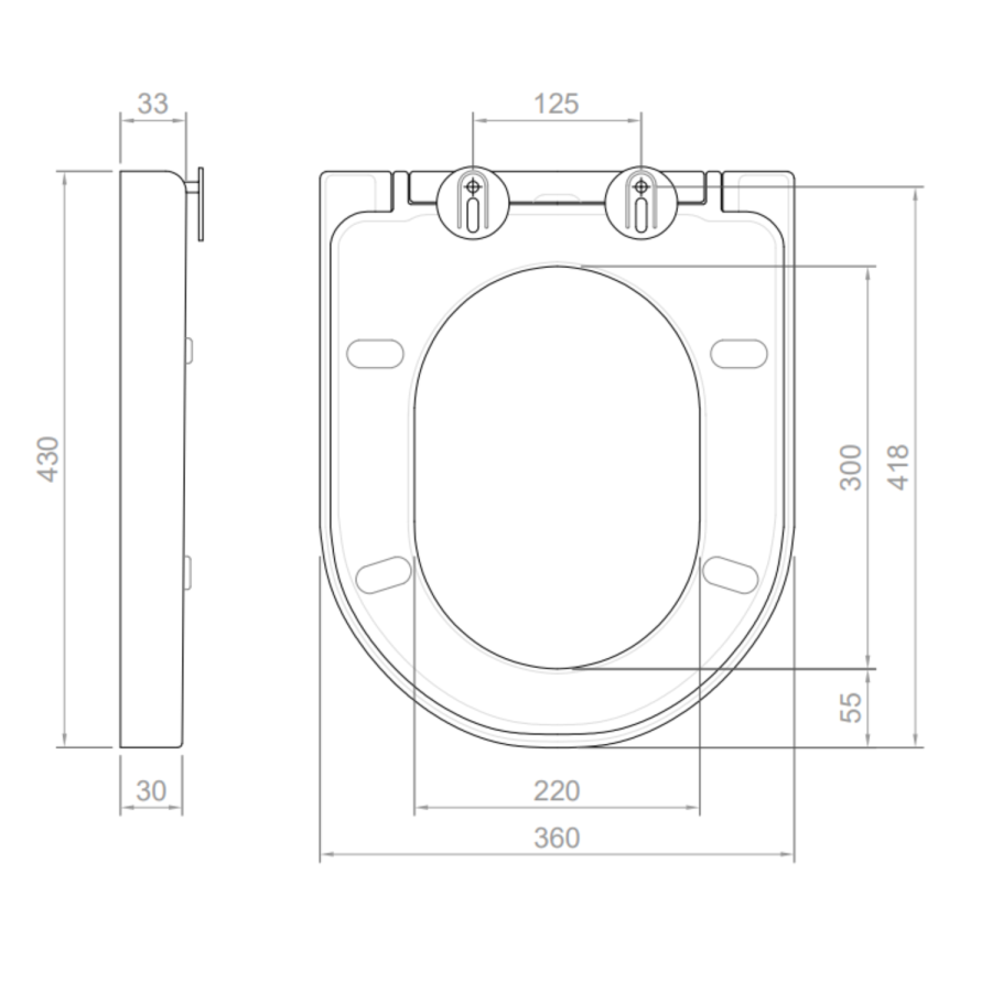 Close Coupled Rimless Closed Back Short Projection Toilet with Brushed Brass Button and Tornado Flush - Newport