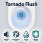 Close Coupled Rimless Closed Back Short Projection Toilet with Chrome Button and Tornado Flush - Newport