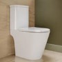 Close Coupled Rimless Open Back Short Projection Toilet with Black Button and Tornado Flush - Newport