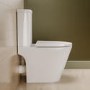 Close Coupled Rimless Open Back Short Projection Toilet with Black Button and Tornado Flush - Newport