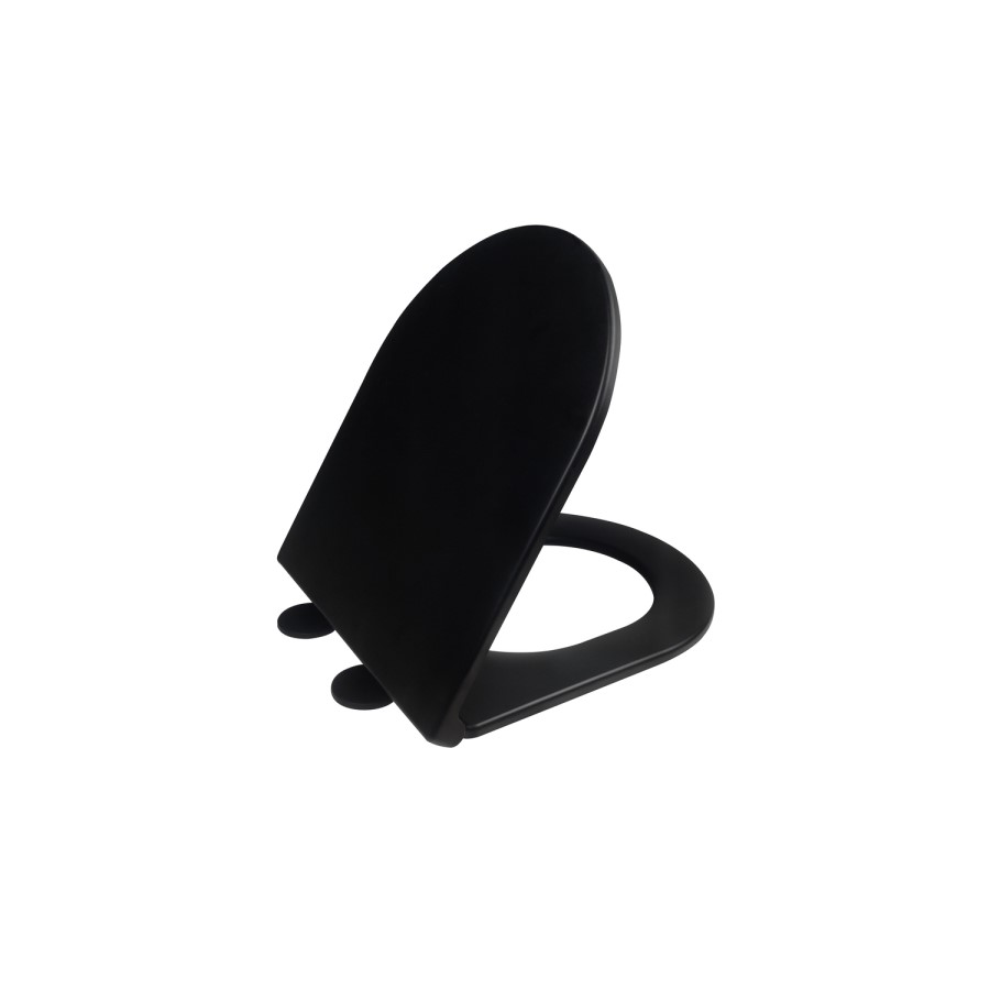 Matt Black Wall Hung Rimless Short Projection Toilet with Soft Close Seat – Newport