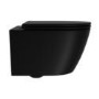 Matt Black Wall Hung Rimless Toilet with Soft Close Seat, Chrome Pneumatic Flush Plate, 820mm Frame & Cistern – Newport