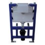 Matt Black Wall Hung Rimless Toilet with Soft Close Seat, Chrome Pneumatic Flush Plate, 820mm Frame & Cistern – Newport