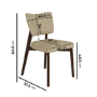 Walnut Dining Table Set with 4 Beige Faux Leather Curved Back Dining Chairs - Seats 4 - Rivo