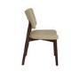 Walnut Dining Table Set with 4 Beige Faux Leather Curved Back Dining Chairs - Seats 4 - Rivo