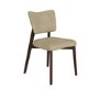 Walnut Dining Table Set with 4 Beige Faux Leather Curved Back Dining Chairs - Seats 4 - Rivo