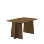 Rectangular Walnut Dining Table Set with 4 Cream Upholstered Chairs - Seats 4 - Noor