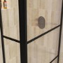 900mm Black Grid Shower Screen for Wet Room & Walk In Shower with 300mm Hinged Panel - Nova