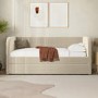 Velvet Single Day Bed with Pull Out Trundle in Beige - Newton