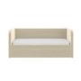 Velvet Single Day Bed with Pull Out Trundle in Beige - Newton