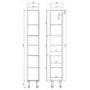 1800mm White Toilet and Sink Unit with Storage Units & Black Fittings - Ontario
