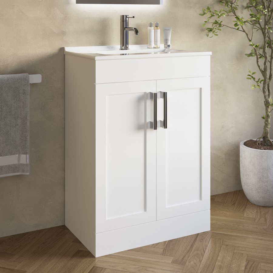 600mm Paintable Freestanding Vanity Unit with Basin - Orlando