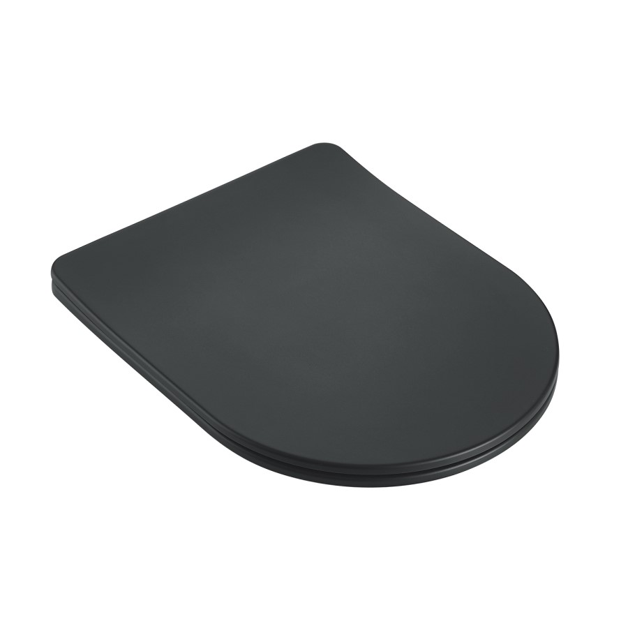 Matt Black Fluted Wall Hung Rimless Toilet with Soft Close Seat, Black Glass Sensor Flush Plate, 820mm Frame & Cistern – Oregon