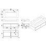 1200mm Wood Effect Wall Hung Double Vanity Unit with Basin - Oslo