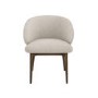 Set of 2 Walnut and Beige Upholstered Curved Dining Chairs with Solid Wood Exposed Back - Kori