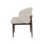 Set of 2 Walnut and Beige Upholstered Curved Dining Chairs with Solid Wood Exposed Back - Kori