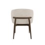 Set of 2 Walnut and Beige Upholstered Curved Dining Chairs with Solid Wood Exposed Back - Kori