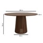 Round Walnut Dining Table Set with 4 Beige Faux Leather Dining Chairs - Seats 4 - Owen