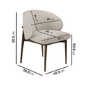 Set of 2 Walnut and Beige Upholstered Curved Dining Chairs with Solid Wood Exposed Back - Kori