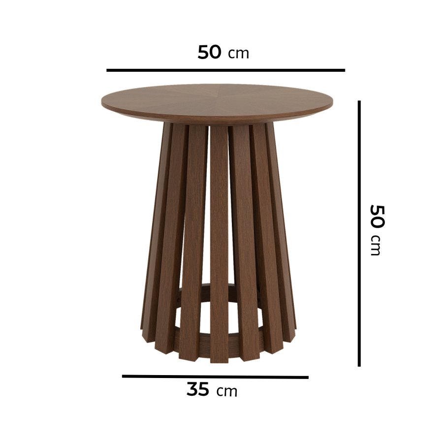 Round Walnut Pedestal Nest of 2 Tables - Owen