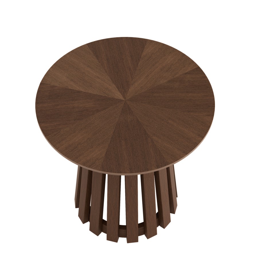 Round Walnut Pedestal Nest of 2 Tables - Owen