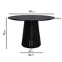Round Black Pedestal Dining Table - Seats 4 - Owen