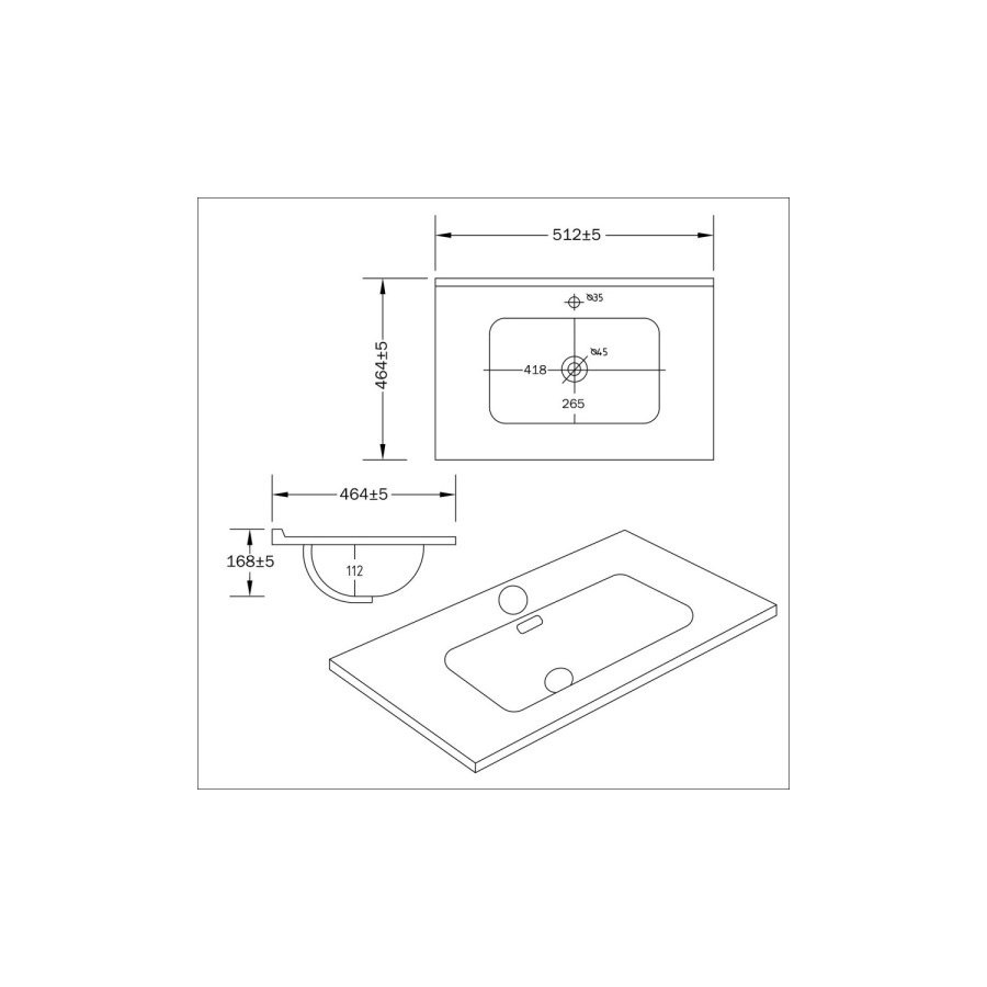 500mm Black Wall Hung Vanity Unit with Basin - Palma
