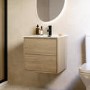 500mm Oak Wood Effect Wall Hung Vanity Unit with Basin - Palma