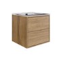 500mm Oak Wood Effect Wall Hung Vanity Unit with Basin - Palma