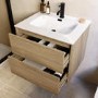 600mm Oak Wood Effect Wall Hung Vanity Unit with Basin - Palma