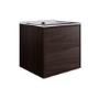 500mm Walnut Wood Effect Wall Hung Vanity Unit with Basin - Palma