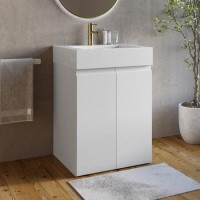 600mm White Freestanding Vanity Unit with Basin - Panama