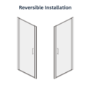 800x700mm Black 8mm Glass Rectangular Hinged Shower Enclosure - Pavo