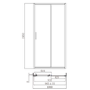 1000 x 800mm Brass Rectangular Sliding Door Shower Enclosure with Side Panel Suite with Toilet and Basin - Pavo