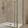 1000x800mm Brushed Brass 8mm Glass Rectangular Shower Enclosure with Extended Handle - Pavo