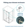 1200x800mm Brushed Brass 8mm Glass Rectangular Sliding Shower Enclosure with Low Profile Shower Tray - Pavo