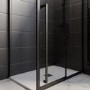 1000x800mm Black 8mm Glass Rectangular Shower Enclosure with Extended Handle - Pavo