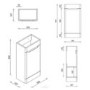 400mm White Freestanding Cloakroom Right Hand Vanity Unit with Basin - Pendle